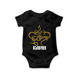 Shubh Diwali Sparkle Romper - BLACK - New Born (Chest 14")