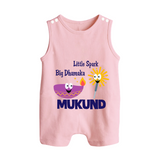 Little Spark Big Dhamaka Button Romper - BABY PINK - New Born (Chest 18")