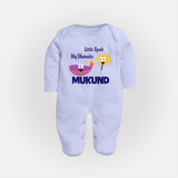 Little Spark Big Dhamaka Full Body Suit - BABY BLUE - New Born (Chest 7.5")