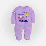 Little Spark Big Dhamaka Full Body Suit - LILAC - New Born (Chest 7.5")