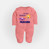 Little Spark Big Dhamaka Full Body Suit - PEACH - New Born (Chest 7.5")