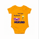Little Spark Big Dhamaka Romper - CHROME YELLOW - New Born (Chest 14")