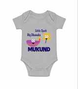 Little Spark Big Dhamaka Romper - GREY - New Born (Chest 14")