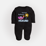 Little Spark Big Dhamaka Full Body Suit - BLACK - New Born (Chest 7.5")