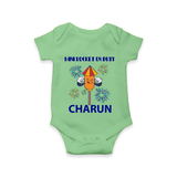 Mini Rocket Diwali Romper - GREEN - New Born (Chest 14")