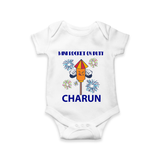Mini Rocket Diwali Romper - WHITE - New Born (Chest 14")