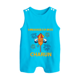 Mini Rocket Diwali Button Romper - SKY BLUE - New Born (Chest 18")