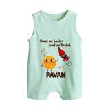Sweet Laddu Rocket Button Romper - MINT GREEN - New Born (Chest 18")