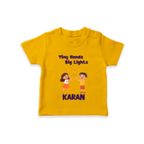Tiny Hands Big Lights Tshirt - CHROME YELLOW - 0-5 Months Old (Chest 17")