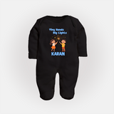 Tiny Hands Big Lights Full Body Suit - BLACK - New Born (Chest 7.5")