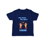 Tiny Hands Big Lights Tshirt - NAVY BLUE - 0-5 Months Old (Chest 17")