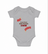 Chota Packet Bada Dhamaka Romper - GREY - New Born (Chest 14")