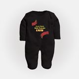 Chota Packet Bada Dhamaka Full Body Suit - BLACK - New Born (Chest 7.5")