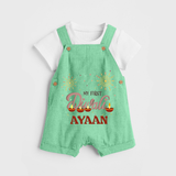 My First Diwali Sparkling Moments Dungaree - GREEN - 0 - 5 Months Old (Chest 18")