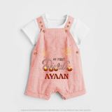 My First Diwali Sparkling Moments Dungaree - PEACH - 0 - 5 Months Old (Chest 18")