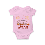 My First Diwali Sparkling Moments Romper - BABY PINK - New Born (Chest 14")
