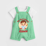 My First Diwali Joy Dungaree - GREEN - 0 - 5 Months Old (Chest 18")