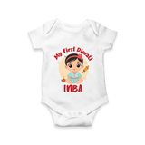 My First Diwali Star Romper - WHITE - New Born (Chest 14")