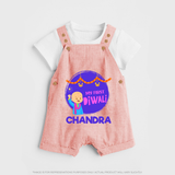 My First Diwali Lights & Laughter Dungaree - PEACH - 0 - 5 Months Old (Chest 18")