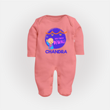 My First Diwali Lights & Laughter Full Body Suit - PEACH - New Born (Chest 7.5")