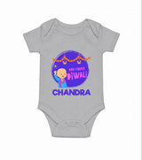 My First Diwali Lights & Laughter Romper - GREY - New Born (Chest 14")