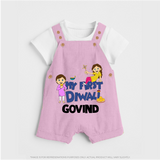 My First Diwali Fun Dungaree - BABY PINK - 0 - 5 Months Old (Chest 18")