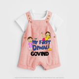My First Diwali Fun Dungaree - PEACH - 0 - 5 Months Old (Chest 18")