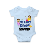 My First Diwali Fun Romper - BABY BLUE - New Born (Chest 14")