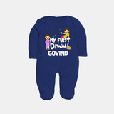 My First Diwali Fun Full Body Suit - NAVY BLUE - New Born (Chest 7.5")