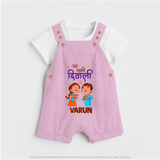 My First Diwali Blessings Dungaree - BABY PINK - 0 - 5 Months Old (Chest 18")