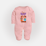 My First Diwali Blessings Full Body Suit - BABY PINK - New Born (Chest 7.5")