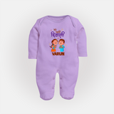 My First Diwali Blessings Full Body Suit - LILAC - New Born (Chest 7.5")