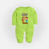 My First Diwali Blessings Full Body Suit - LIME GREEN - New Born (Chest 7.5")