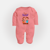 My First Diwali Blessings Full Body Suit - PEACH - New Born (Chest 7.5")