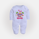 My First Diwali Delight Full Body Suit - BABY BLUE - New Born (Chest 7.5")