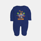 My First Diwali Delight Full Body Suit - NAVY BLUE - New Born (Chest 7.5")