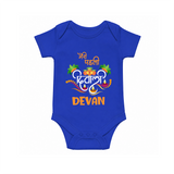 My First Diwali Delight Romper - COBALT BLUE - New Born (Chest 14")