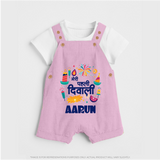 My First Diwali Colorful Celebration Dungaree - BABY PINK - 0 - 5 Months Old (Chest 18")