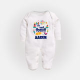 My First Diwali Colorful Celebration Full Body Suit - WHITE - New Born (Chest 7.5")