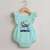 My First Diwali Colorful Celebration Romper Frock - MINT GREEN - 0 - 3 Months Old (Chest 19")