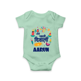 My First Diwali Colorful Celebration Romper - MINT GREEN - New Born (Chest 14")