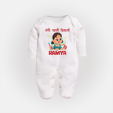 My First Diwali Firework Dreams Full Body Suit - WHITE - New Born (Chest 7.5")