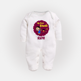 My First Diwali Sparkle Full Body Suit - WHITE - New Born (Chest 7.5")