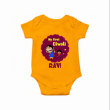 My First Diwali Sparkle Romper - CHROME YELLOW - New Born (Chest 14")