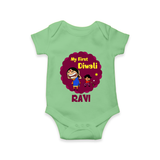 My First Diwali Sparkle Romper - GREEN - New Born (Chest 14")