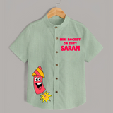 Mini Rocket On Duty Diwali Shirt - MINT GREEN - 0 - 6 Months Old (Chest 23")