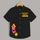 Mini Rocket On Duty Diwali Shirt - BLACK - 0 - 6 Months Old (Chest 23")