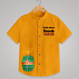 Little Atom Bomb Diwali Shirt - CHROME YELLOW - 0 - 6 Months Old (Chest 23")