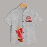 Diwali Diya Celebration Shirt - GREY - 0 - 6 Months Old (Chest 23")