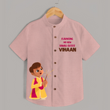 My First Diwali Outfit Shirt - PEACH - 0 - 6 Months Old (Chest 23")